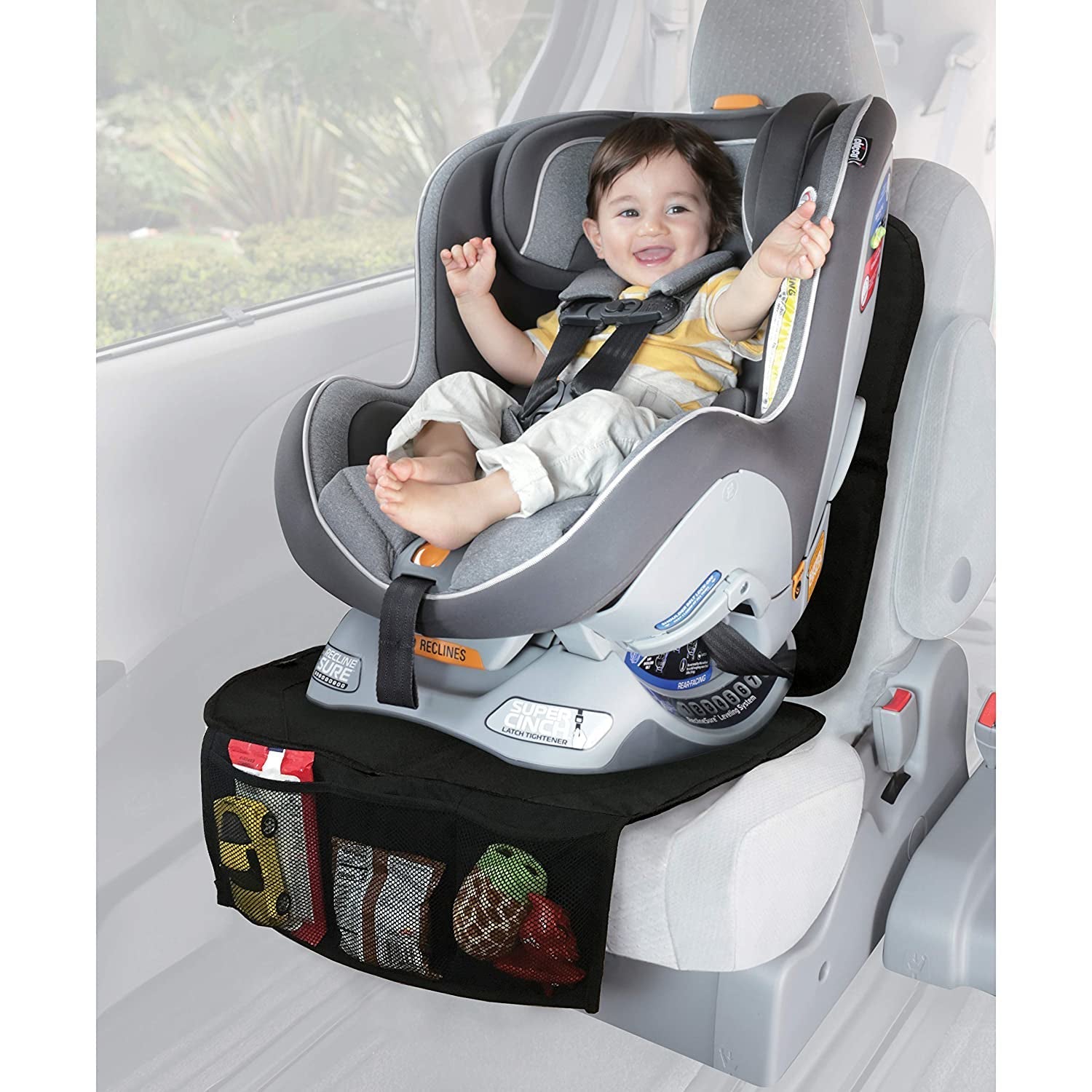 Car Seat Protector with Storage Pouch (4CH6)