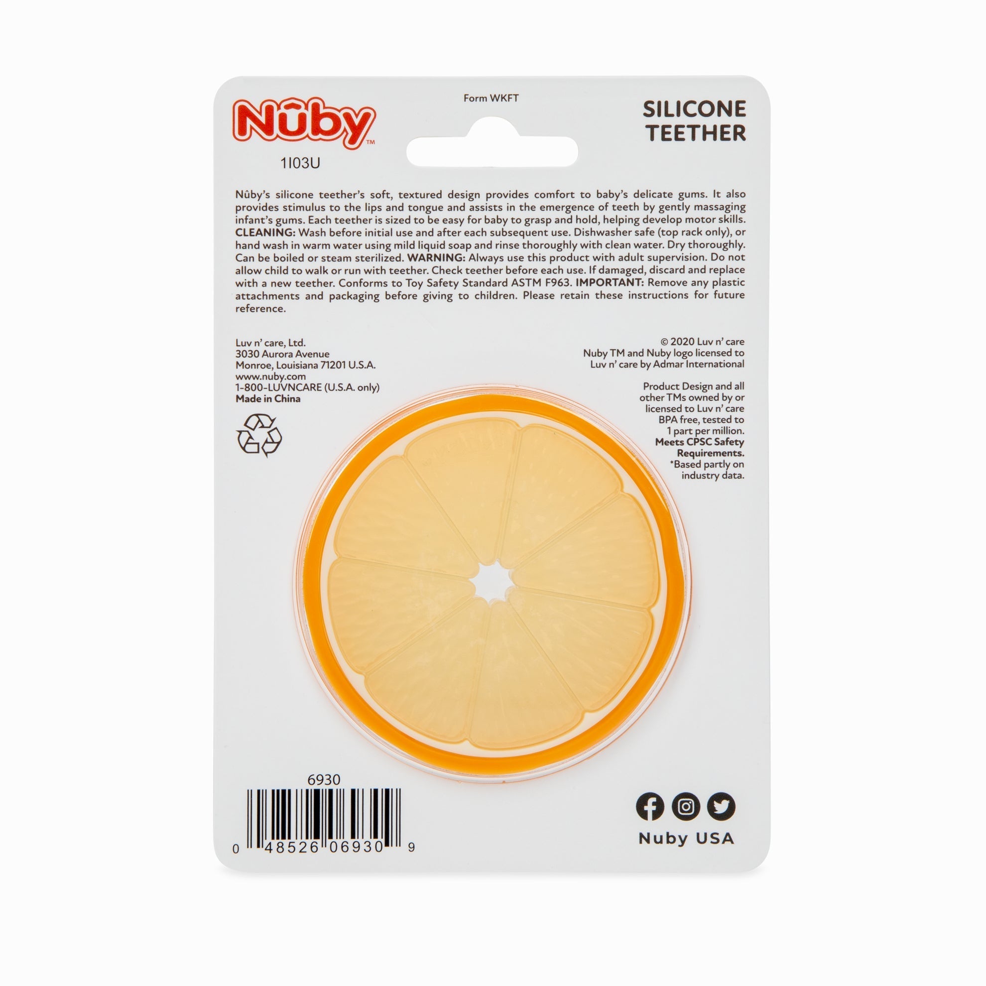 Orange Slice Silicone Teether (5LKI)