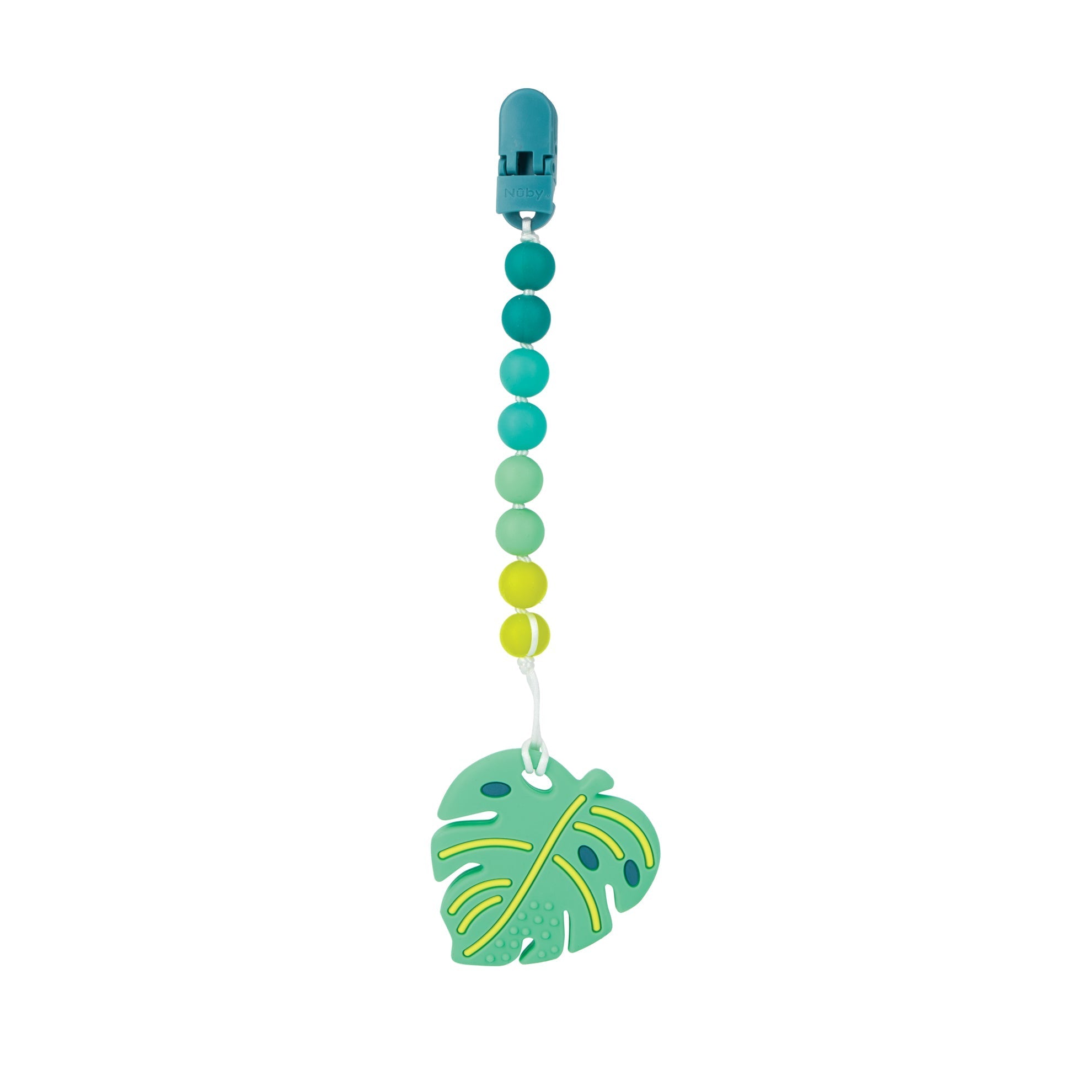 Silicone Teether with Pacifier Clip | Leaf (79QZ)