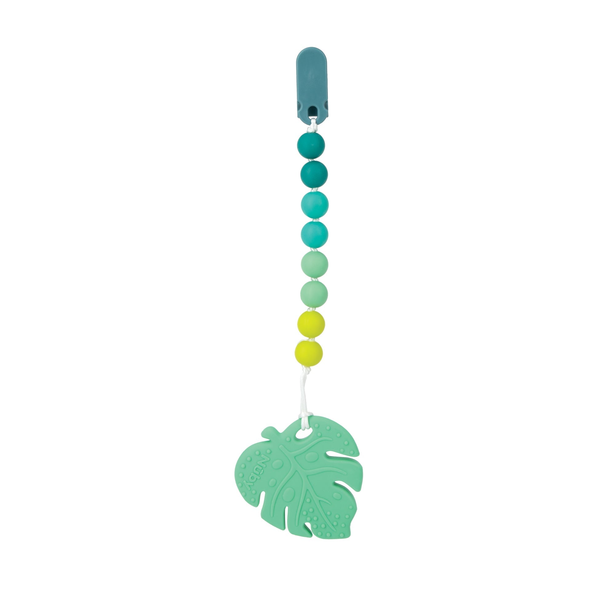 Silicone Teether with Pacifier Clip | Leaf (79QZ)