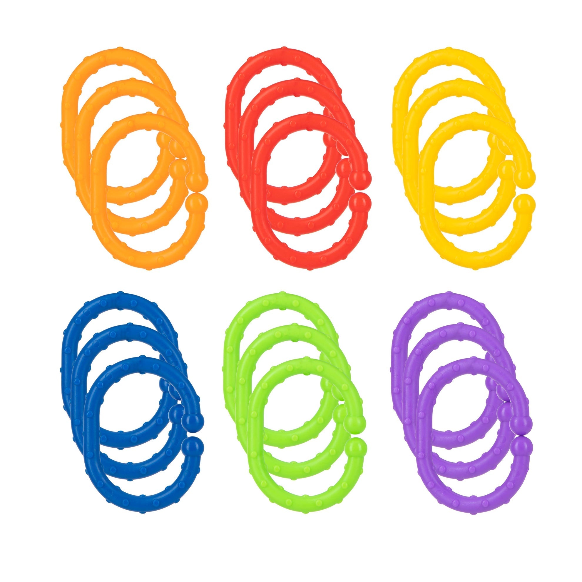 Linkables Teething Toys - Primary Colors - 18 pack (BIHH)
