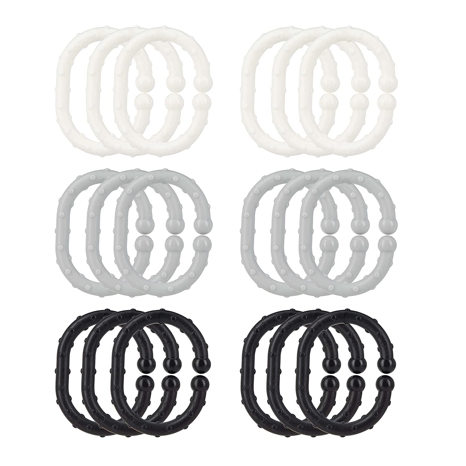 Linkables Teething Toys - Black, Grey, & White - 18 pack (NG5I)