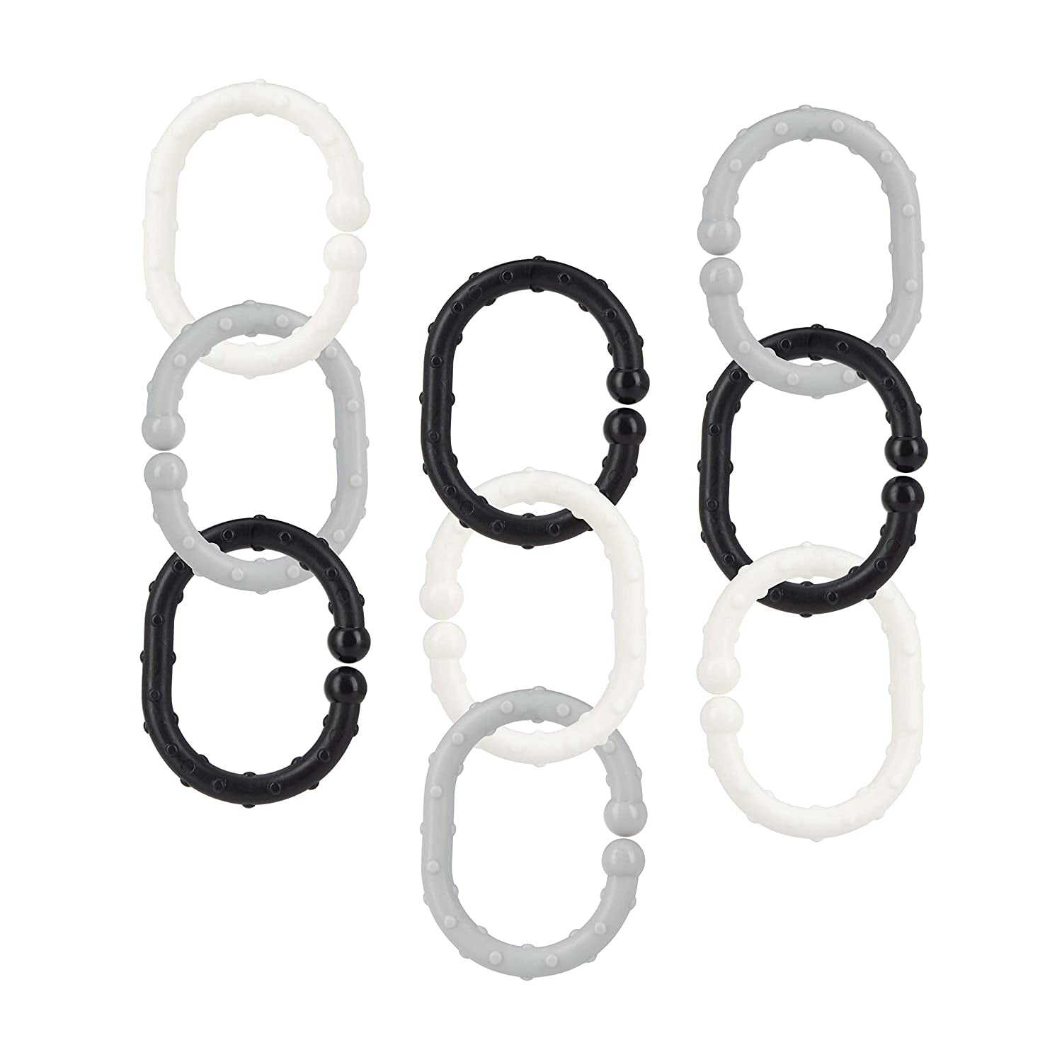 Linkables Teething Toys - Black, Grey, & White - 18 pack (NG5I)