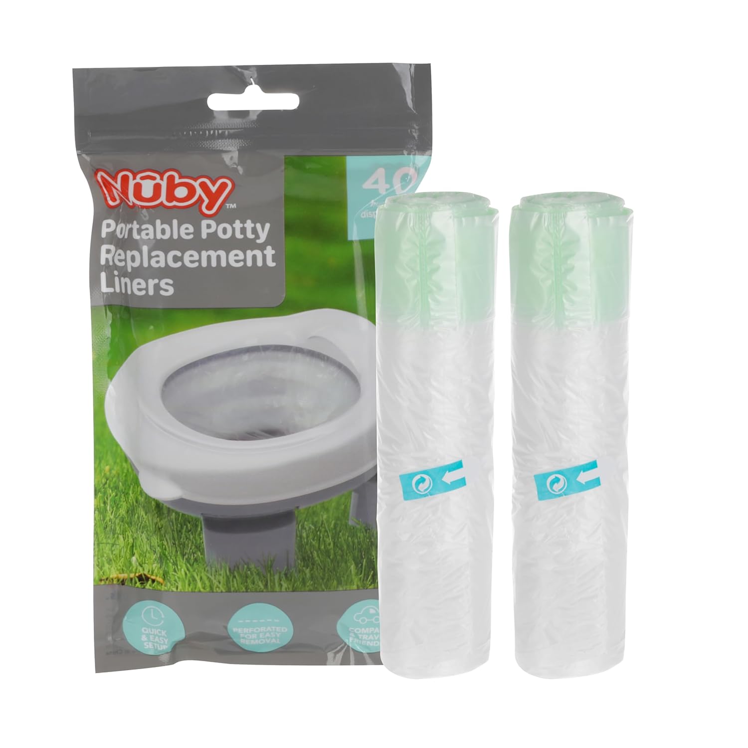 Portable Potty Replacement Liners | 40 Count (1HJK)