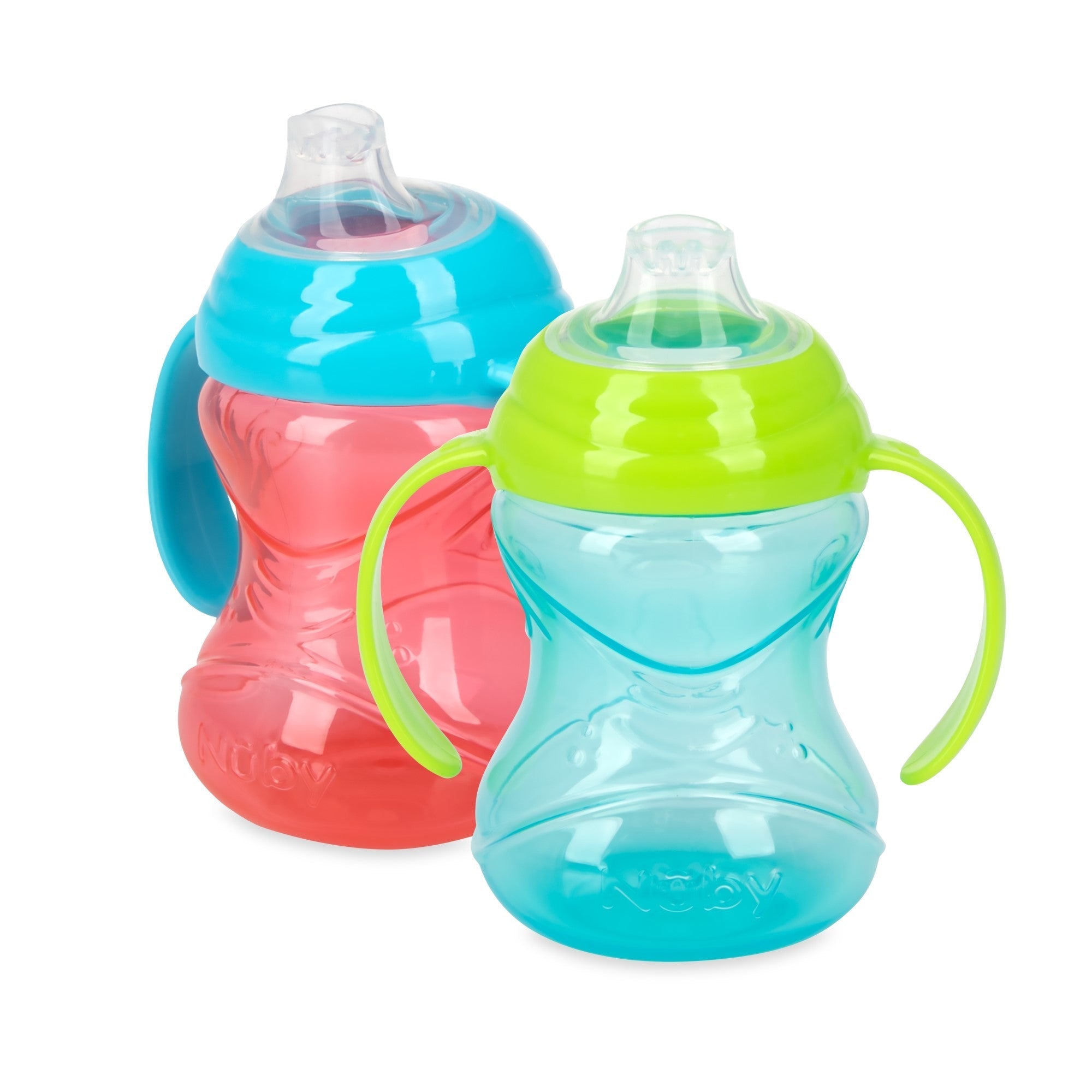 Clik-It Soft Spout Grip N' Sip Trainer Cup (2 Pack) | Blue/Green (ANVN)