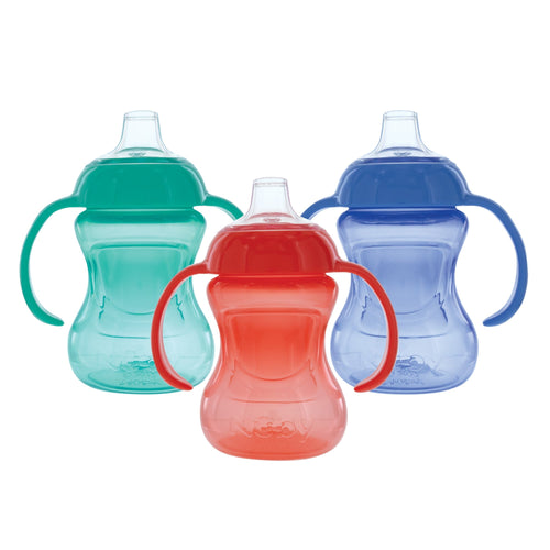 2-Handle Mini Grip N’ Sip Training Sippy Cup (3 Pack) | Green/Red/Blue (O4L1)