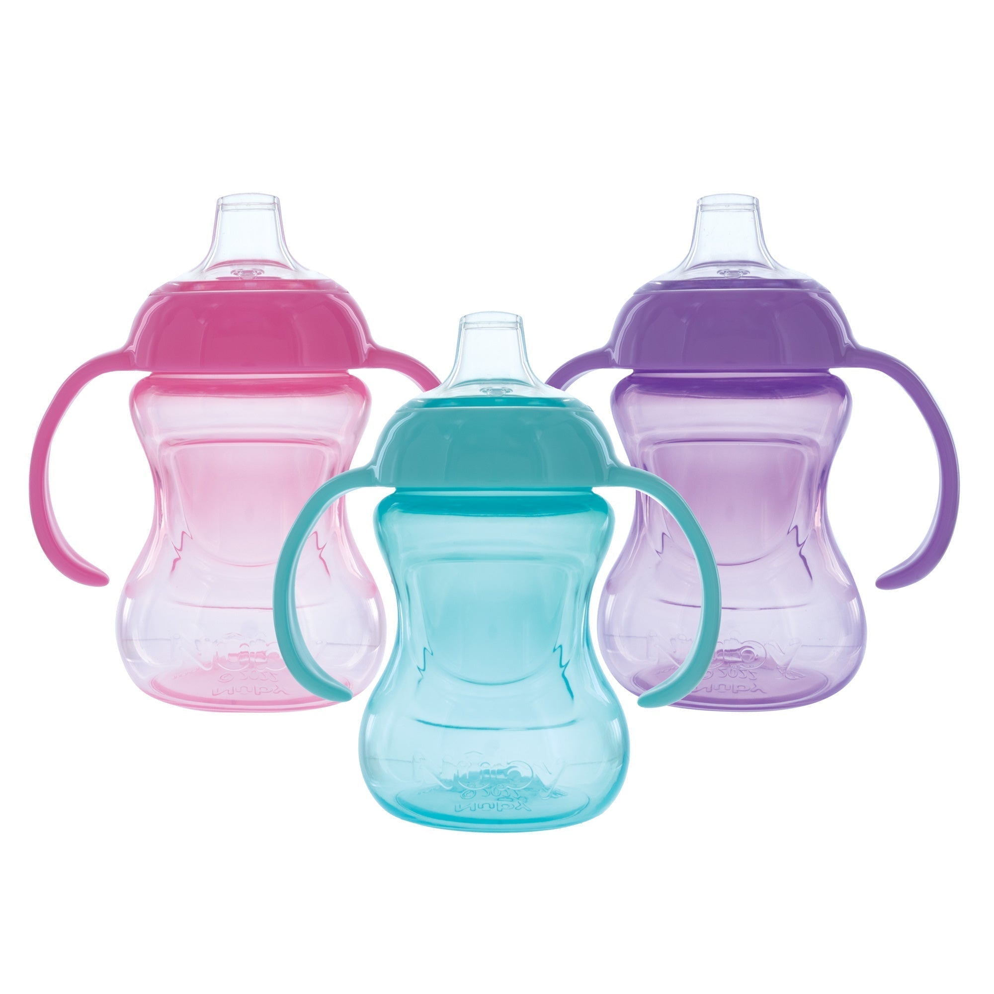 2-Handle Mini Grip N’ Sip Training Sippy Cup (3 Pack) | Pink/Aqua/Purple (LC5L)