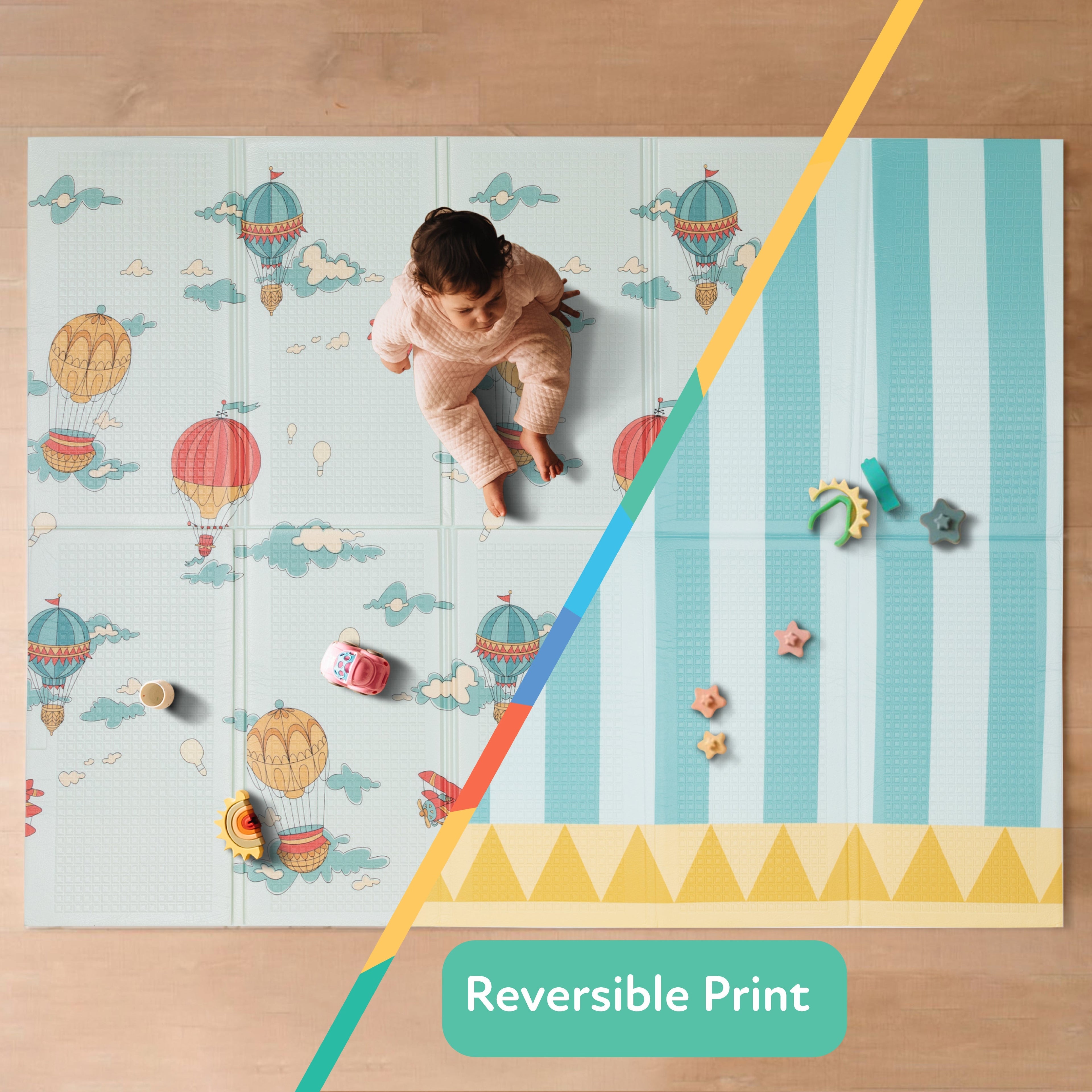 Reversible Floor Mat | Hot Air Balloons (JDC3)