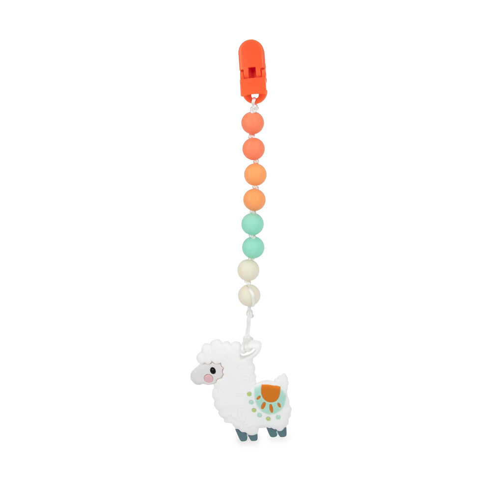 Silicone Teether with Pacifier Clip | Llama (WLYE)
