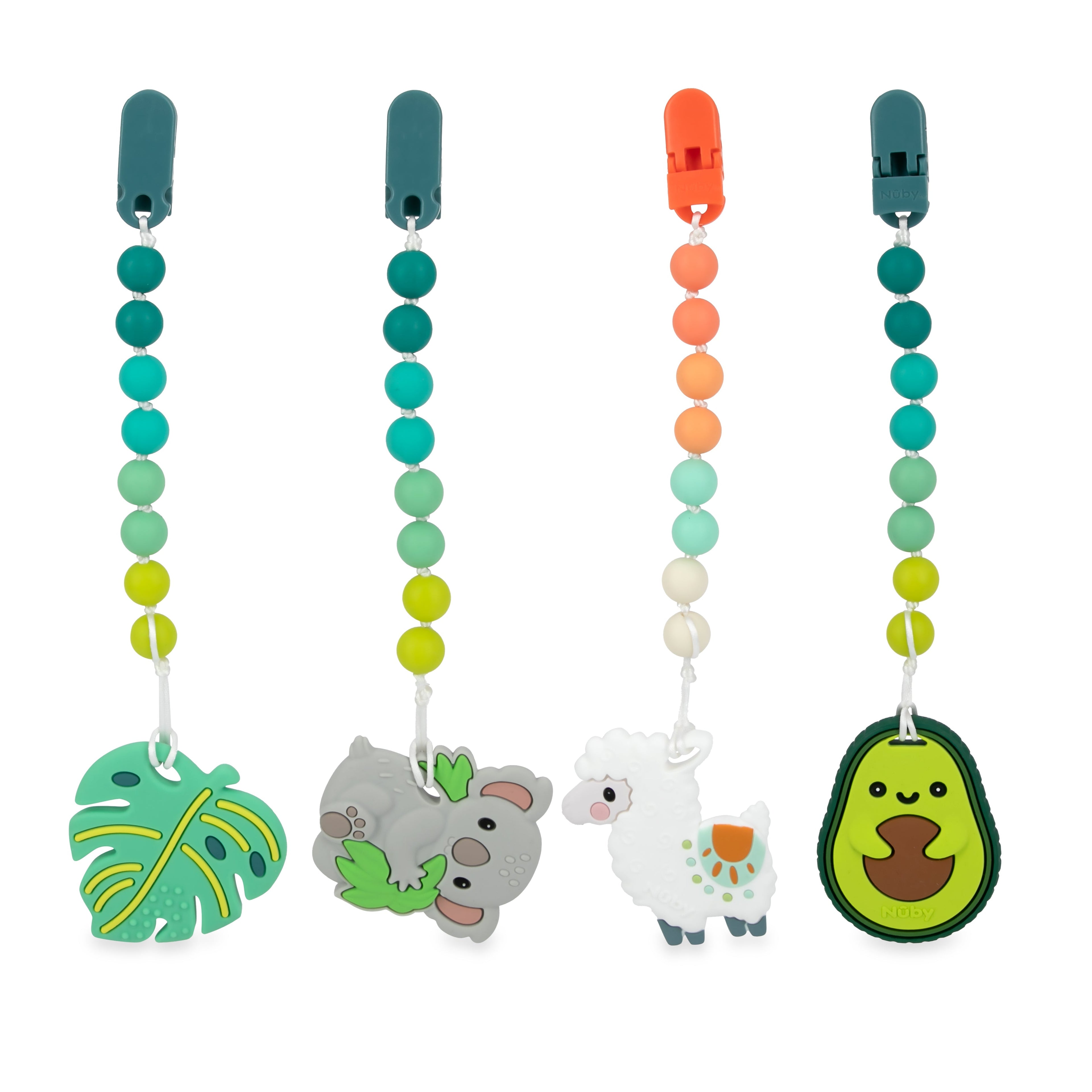 Silicone Teether with Pacifier Clip | Leaf (79QZ)