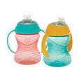 Clik-It Soft Spout Grip N' Sip Trainer Cup (2 Pack) | Aqua/Yellow (BV09)