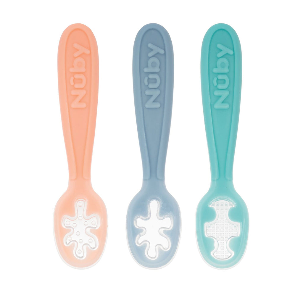 Baby's First Spoons | Aqua, Peach, & Light Blue (KIME)