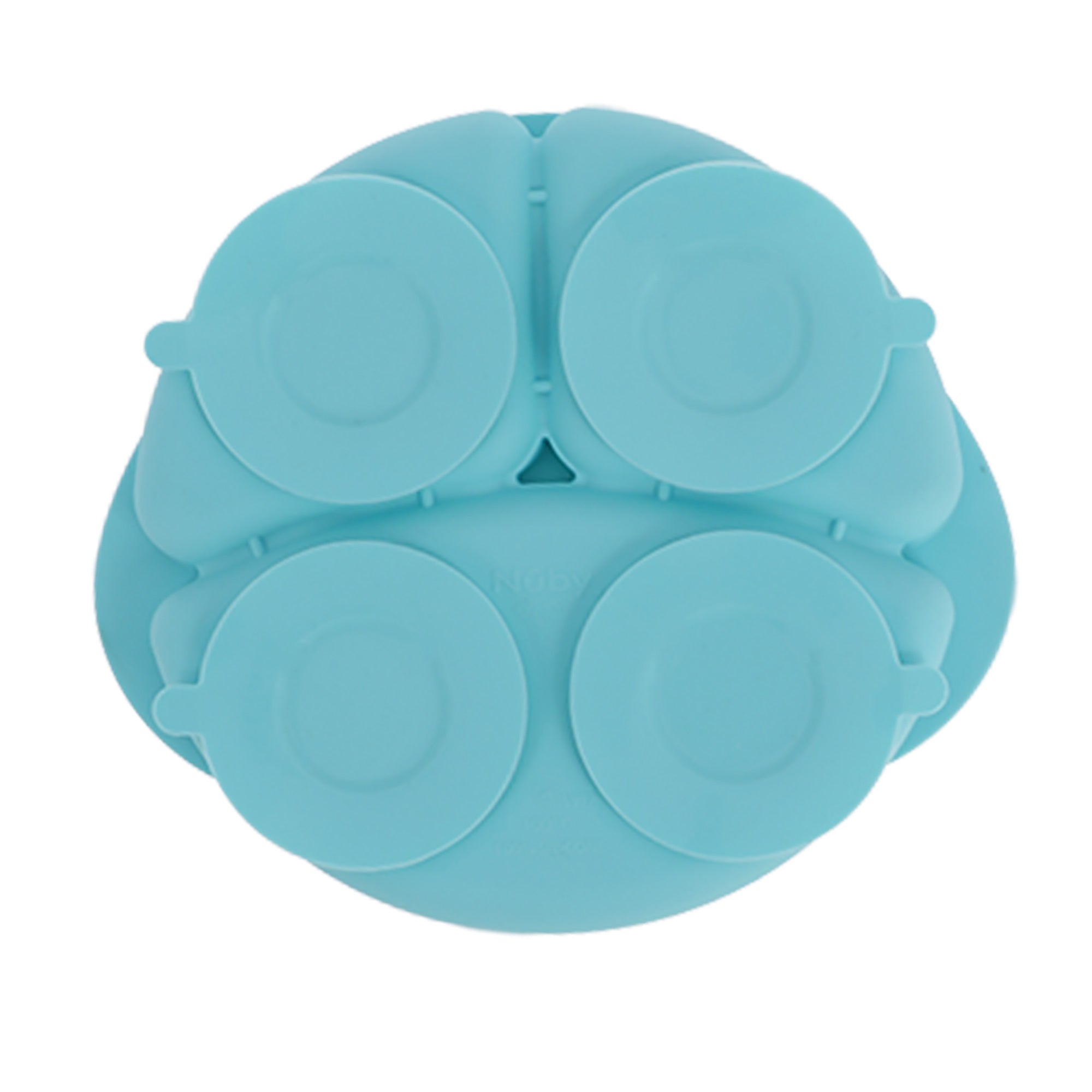 Round Silicone Suction Plate & Lid (2 Pack) | Orange / Aqua (4ZBV)