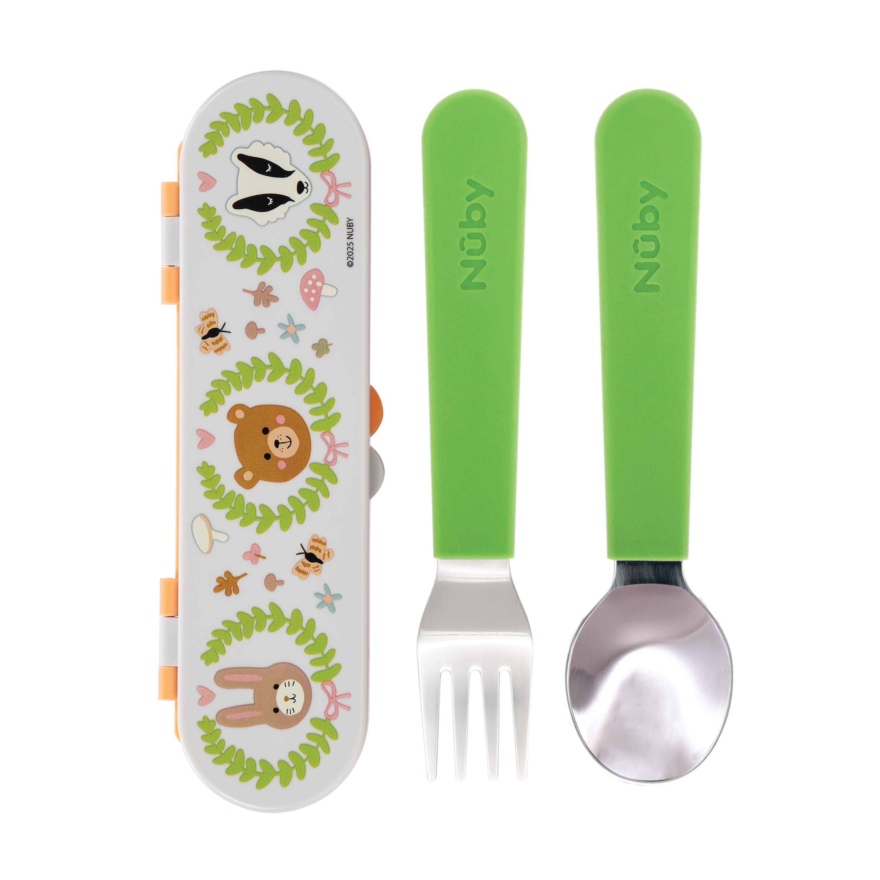 Stainless Steel Toddler Utensil Set | Forest Animals (KUR6)