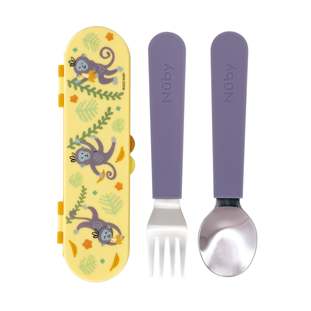 Stainless Steel Toddler Utensil Set | Monkey (Y6HQ)