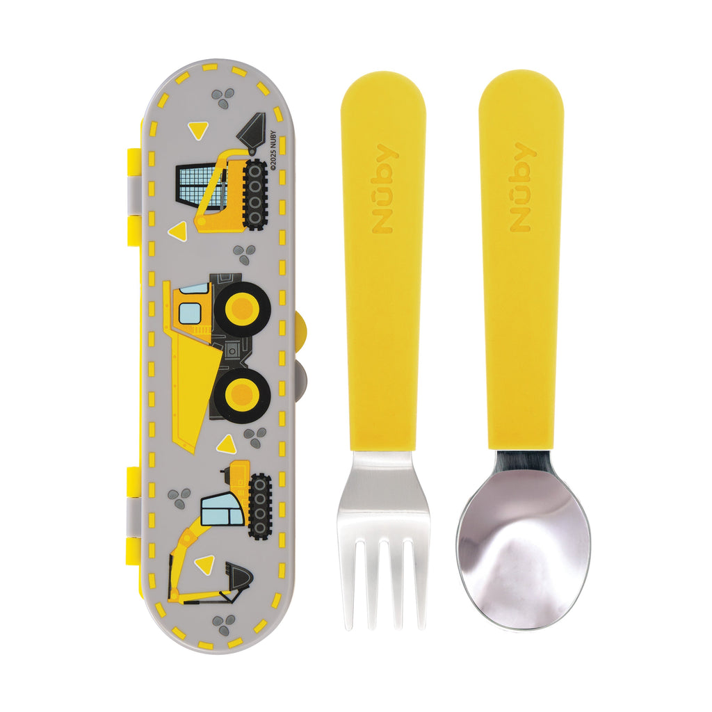 Stainless Steel Toddler Utensil Set | Construction Zone (4VQX)