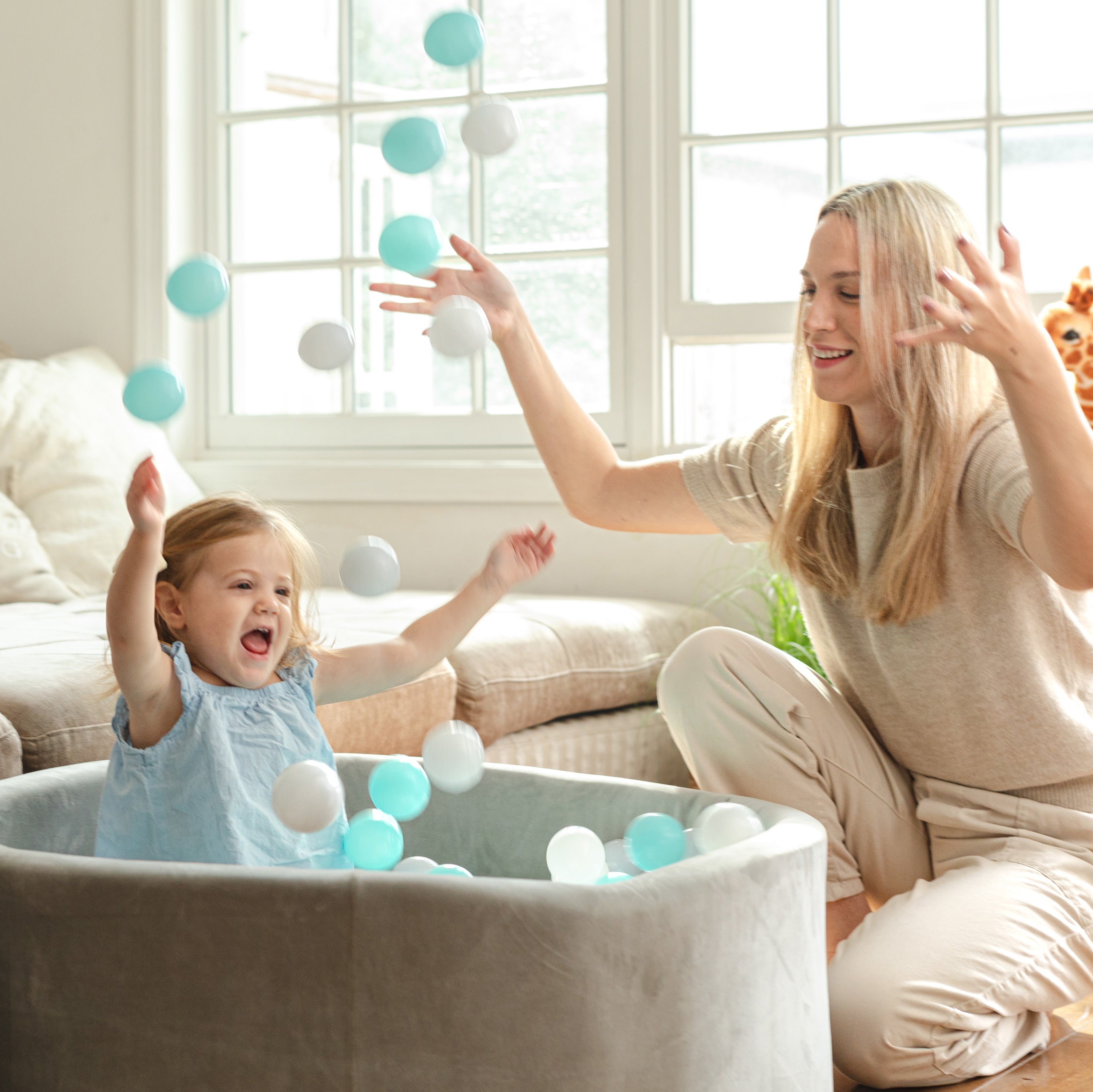 Kids' Ball Pit for Home with 200 Balls | Aqua (G743)
