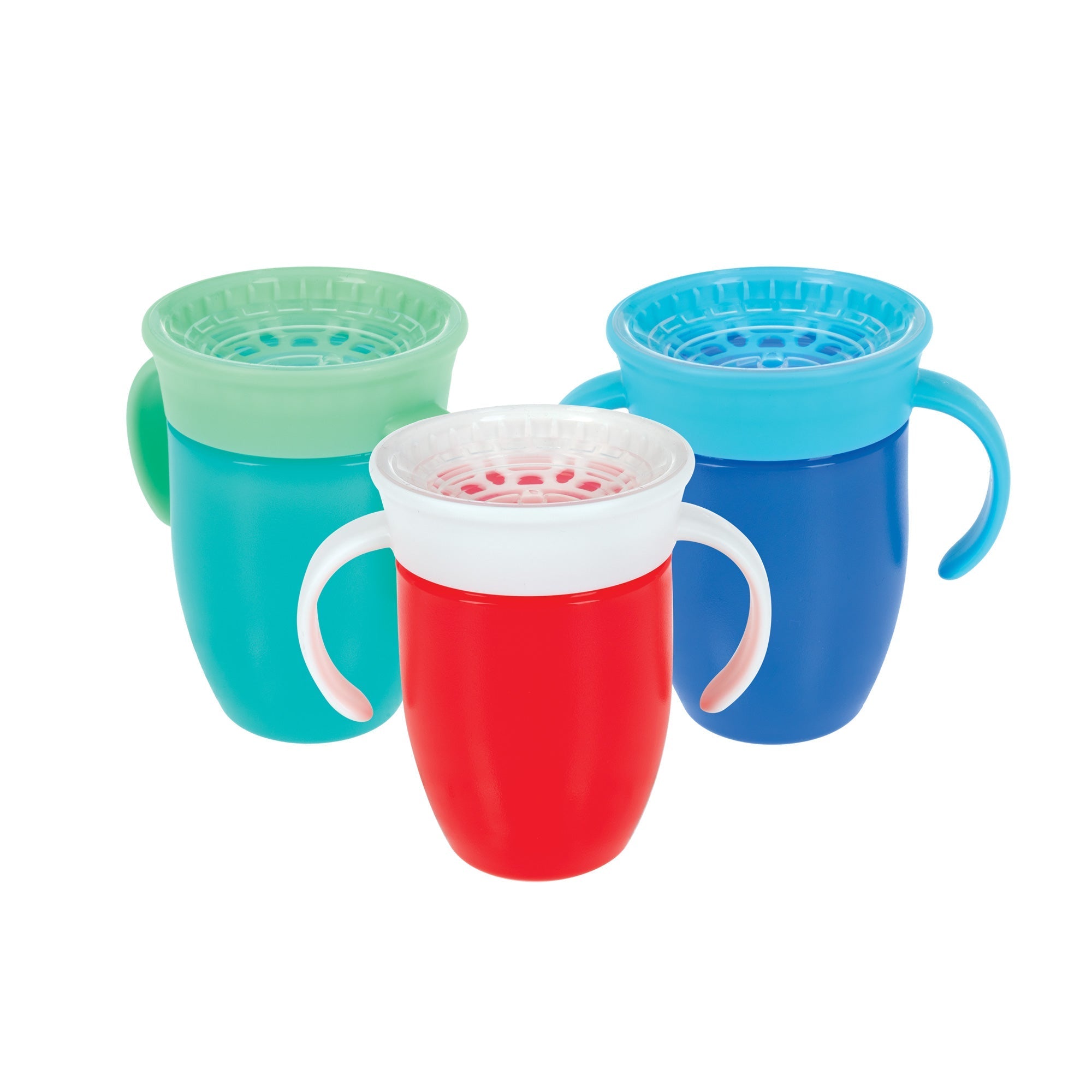 360 Wonder Cup with Handles (3 Pack - 7 oz) | Blue/Red/Aqua (X514)