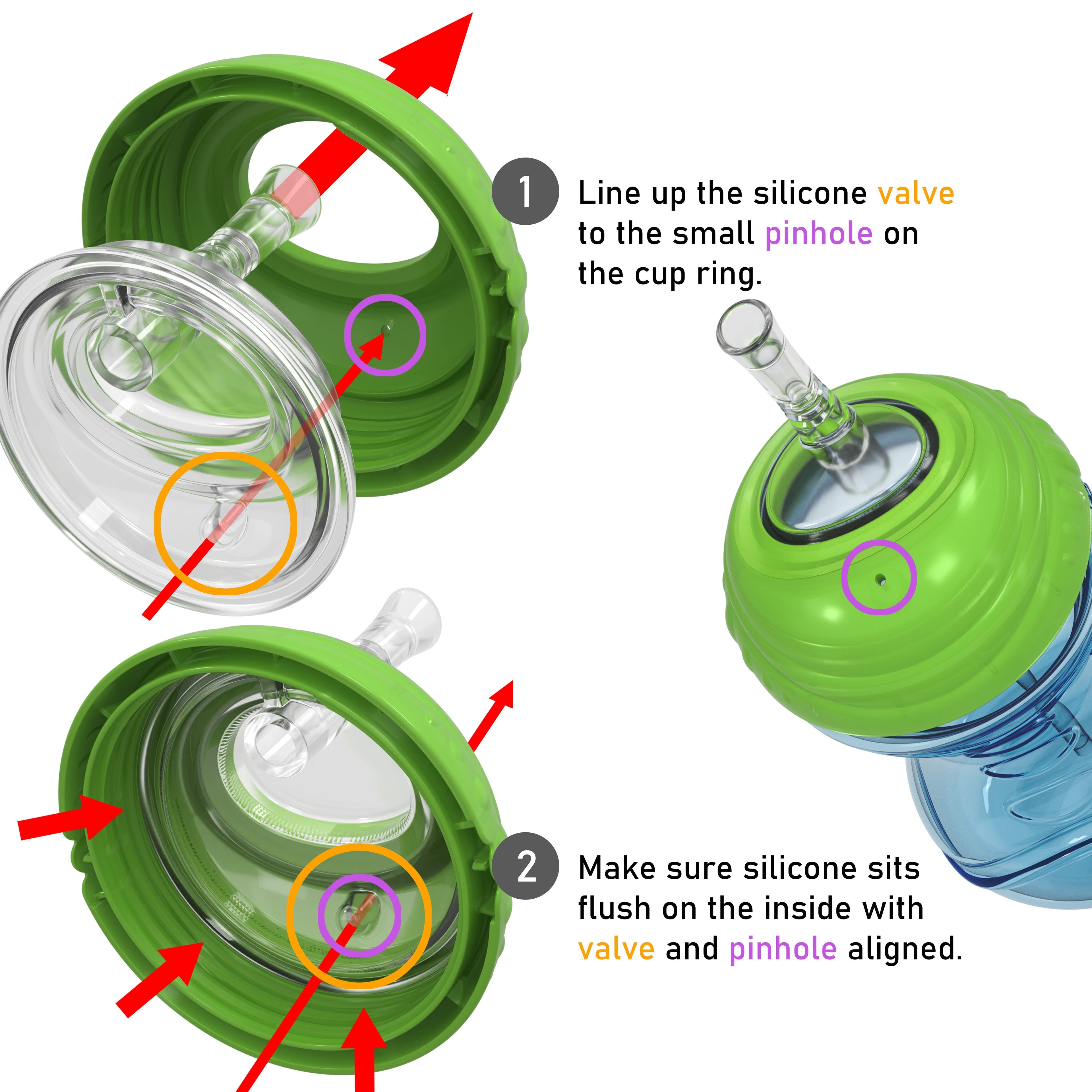 Clik-It Flex Straw Leakproof Sippy Cup (3 Pack) (BBX3)
