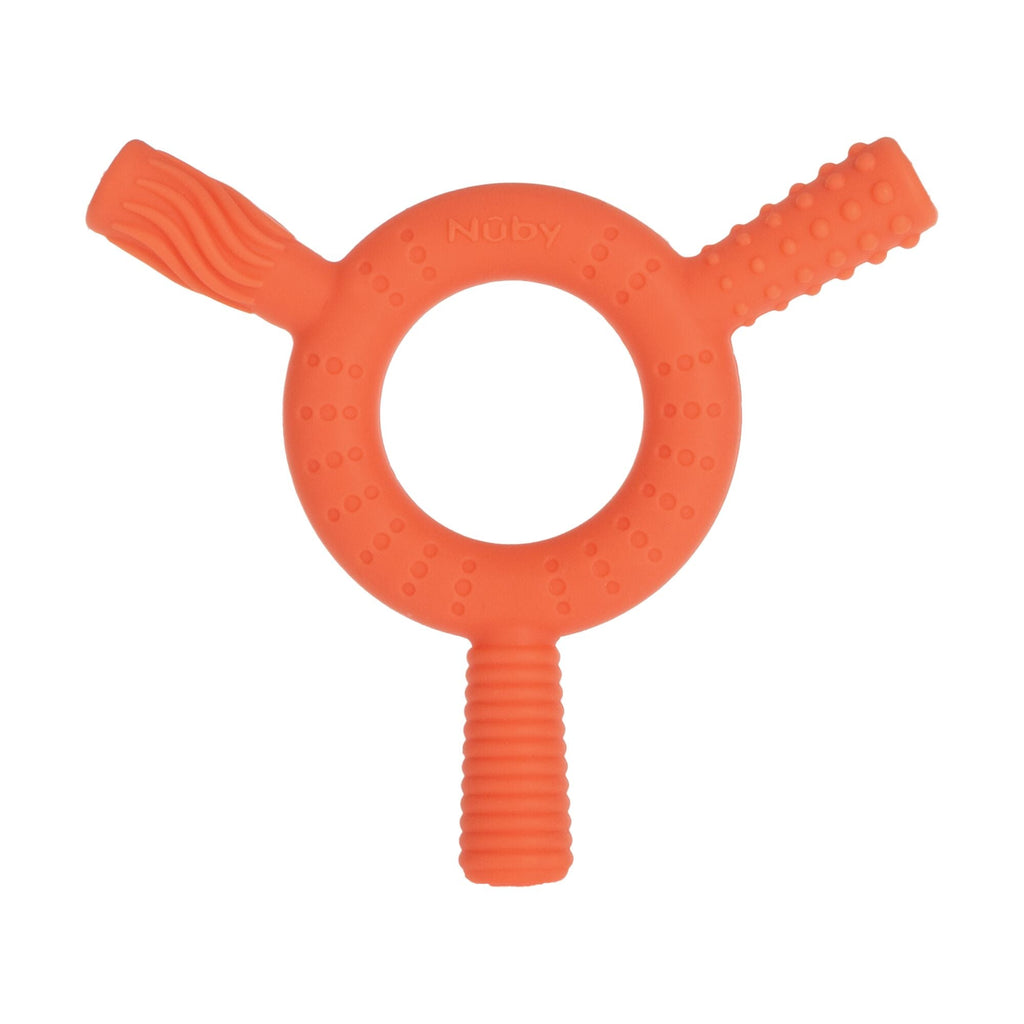 Hollow Sensory Tube Teethers | Blue/Coral (7P5Q)