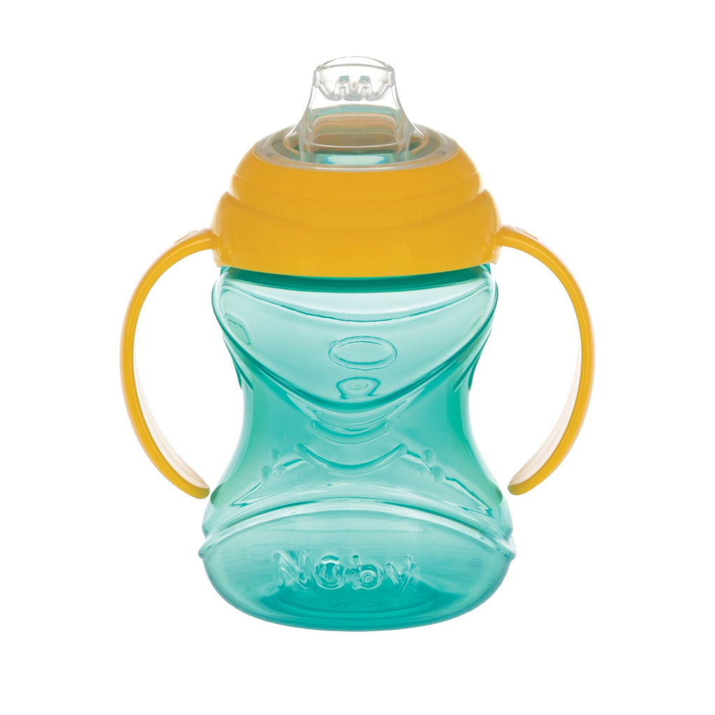 Clik-It Soft Spout Grip N' Sip Trainer Cup (2 Pack) | Aqua/Yellow (BV09)