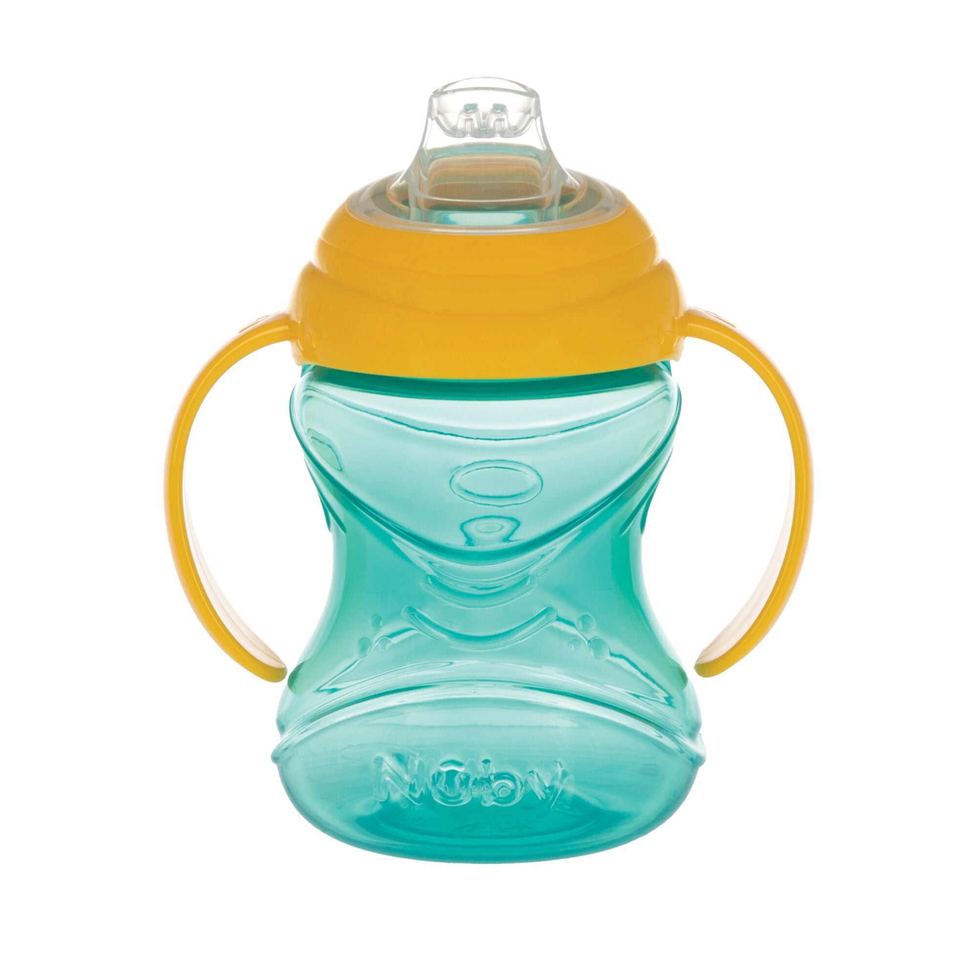 Clik-It Soft Spout Grip N' Sip Trainer Cup (2 Pack) | Aqua/Yellow (BV09)