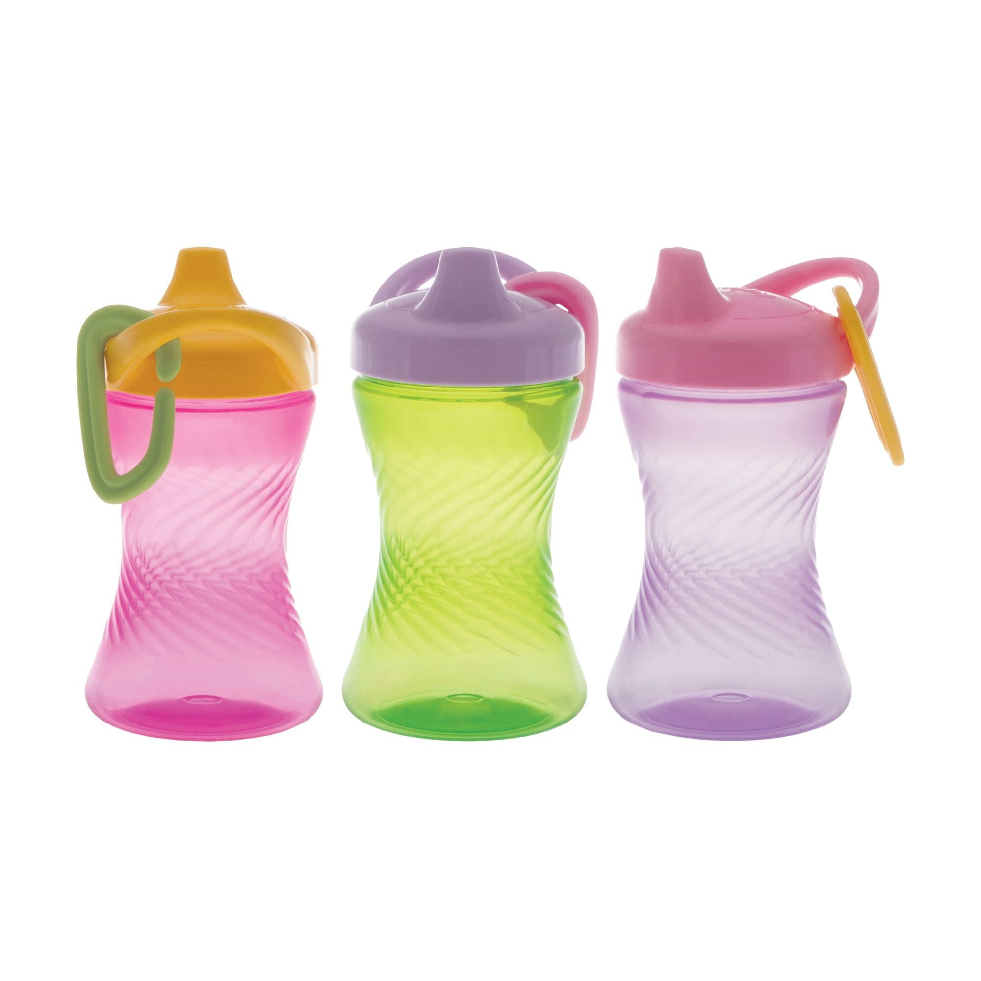 Hard Spout Sippy Cup with Carabiner (3 Pack) | Pink/Green/Purple (K0I0)