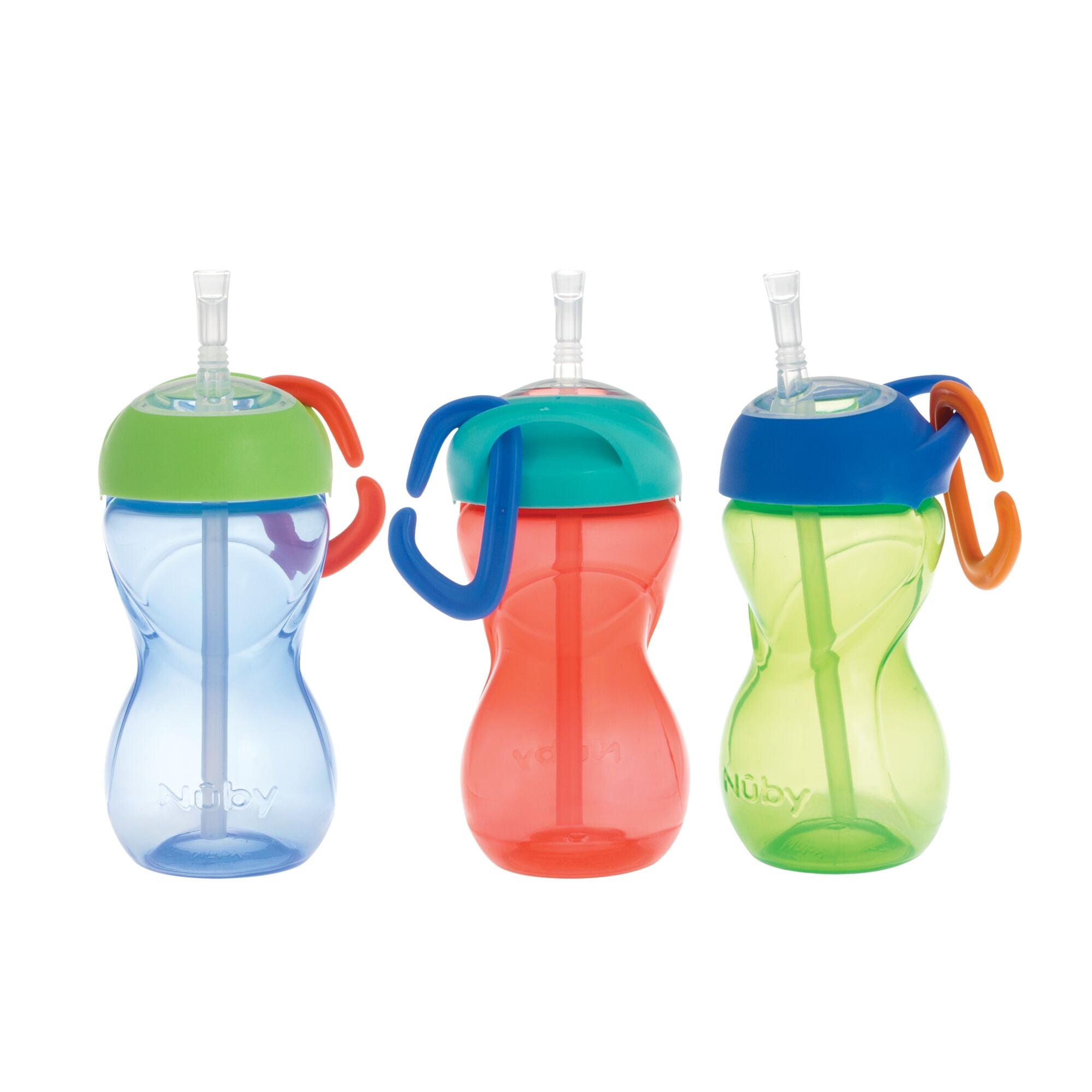 Clik-it Travel Straw Cup with Carabiner (3 Pack) | Red/Green/Blue (2UKL)