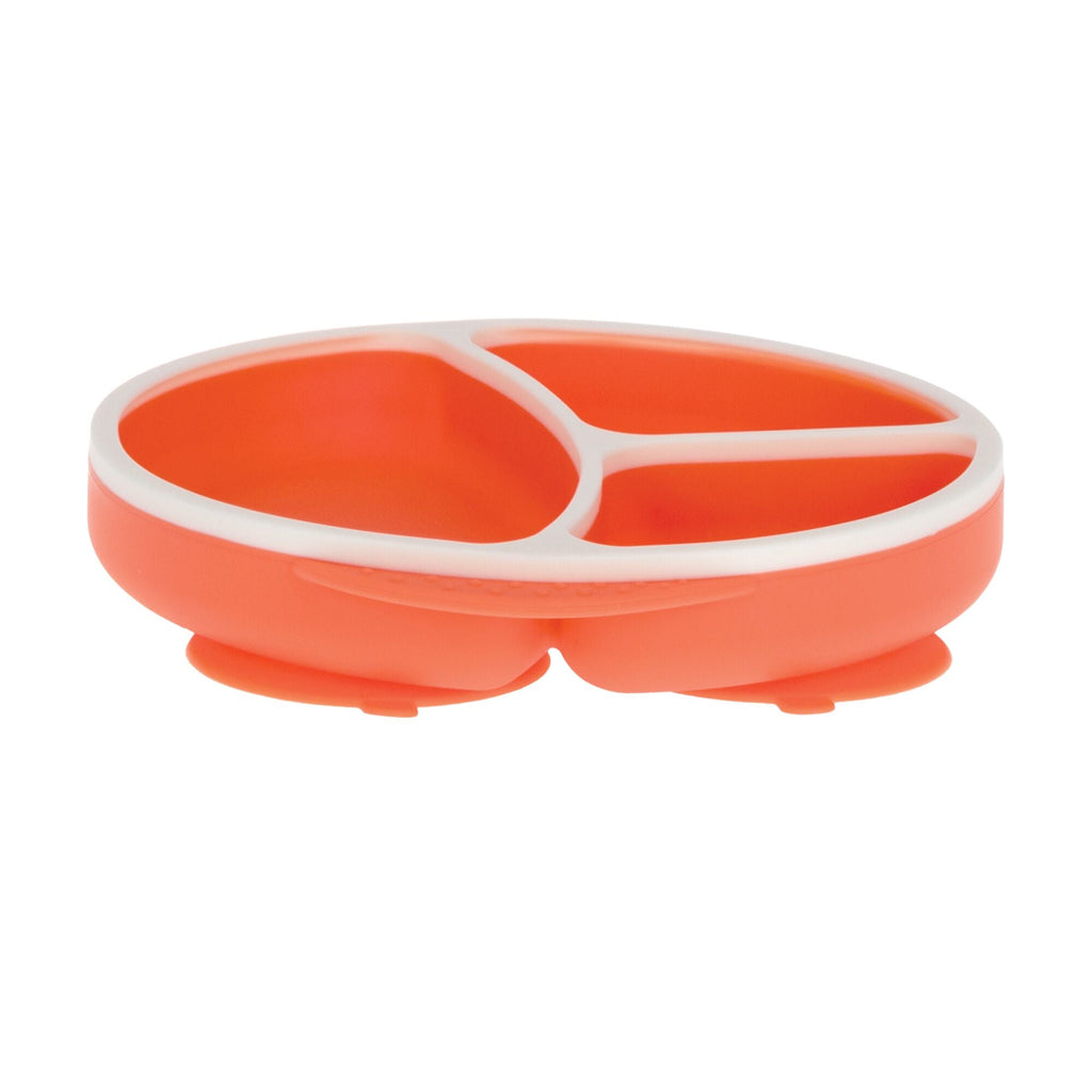 Round Silicone Suction Plate & Lid (2 Pack) | Orange / Aqua (4ZBV)