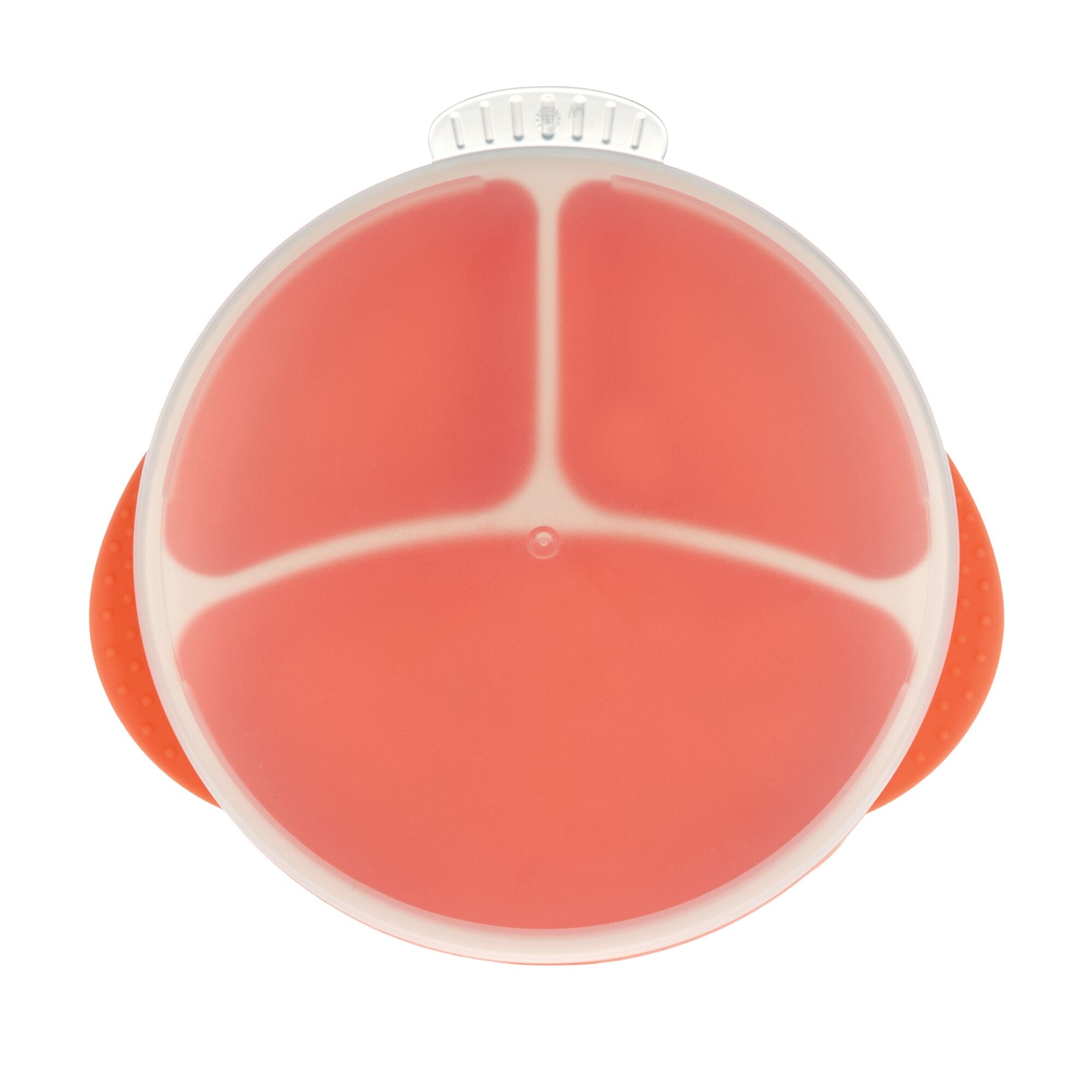 Round Silicone Suction Plate & Lid (2 Pack) | Orange / Aqua (4ZBV)