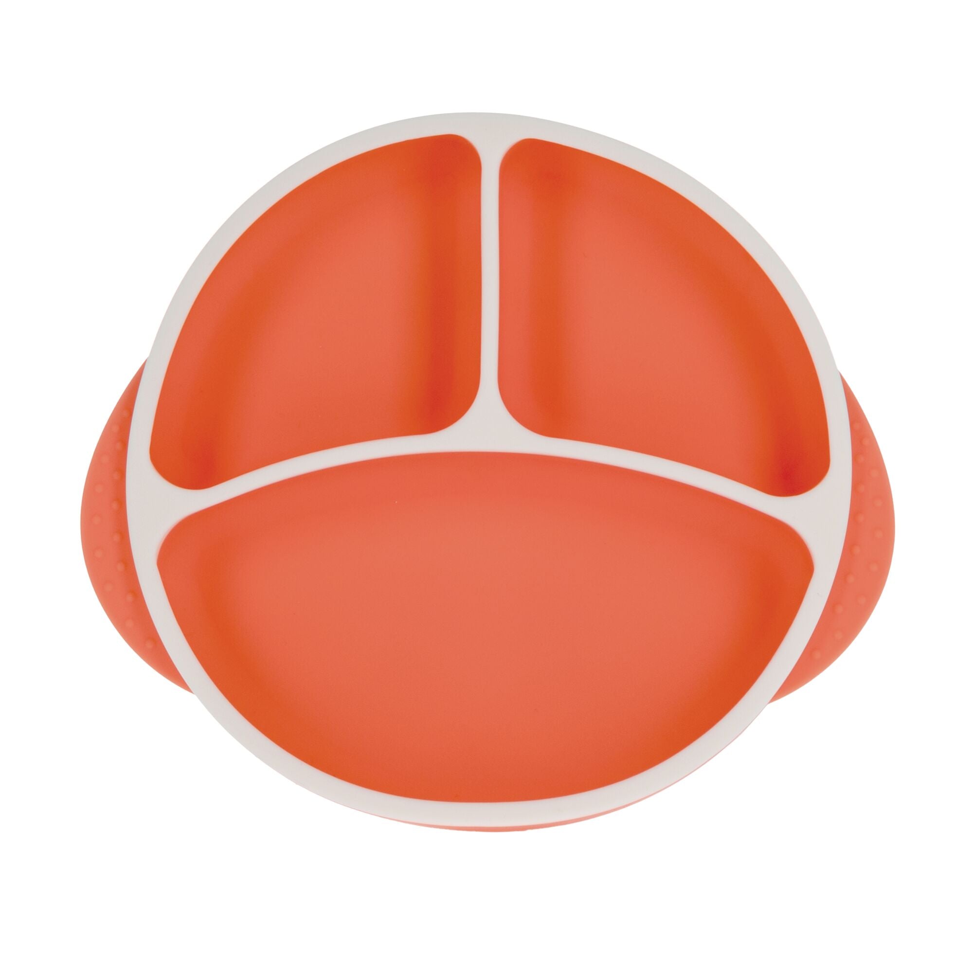 Round Silicone Suction Plate & Lid (2 Pack) | Orange / Aqua (4ZBV)