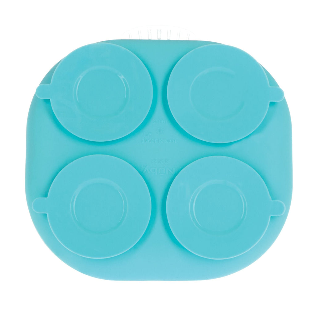 Rectangular Silicone Suction Plate (2 Pack) | Coral / Aqua (CXJN)