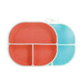 Rectangular Silicone Suction Plate (2 Pack) | Coral / Aqua (CXJN)