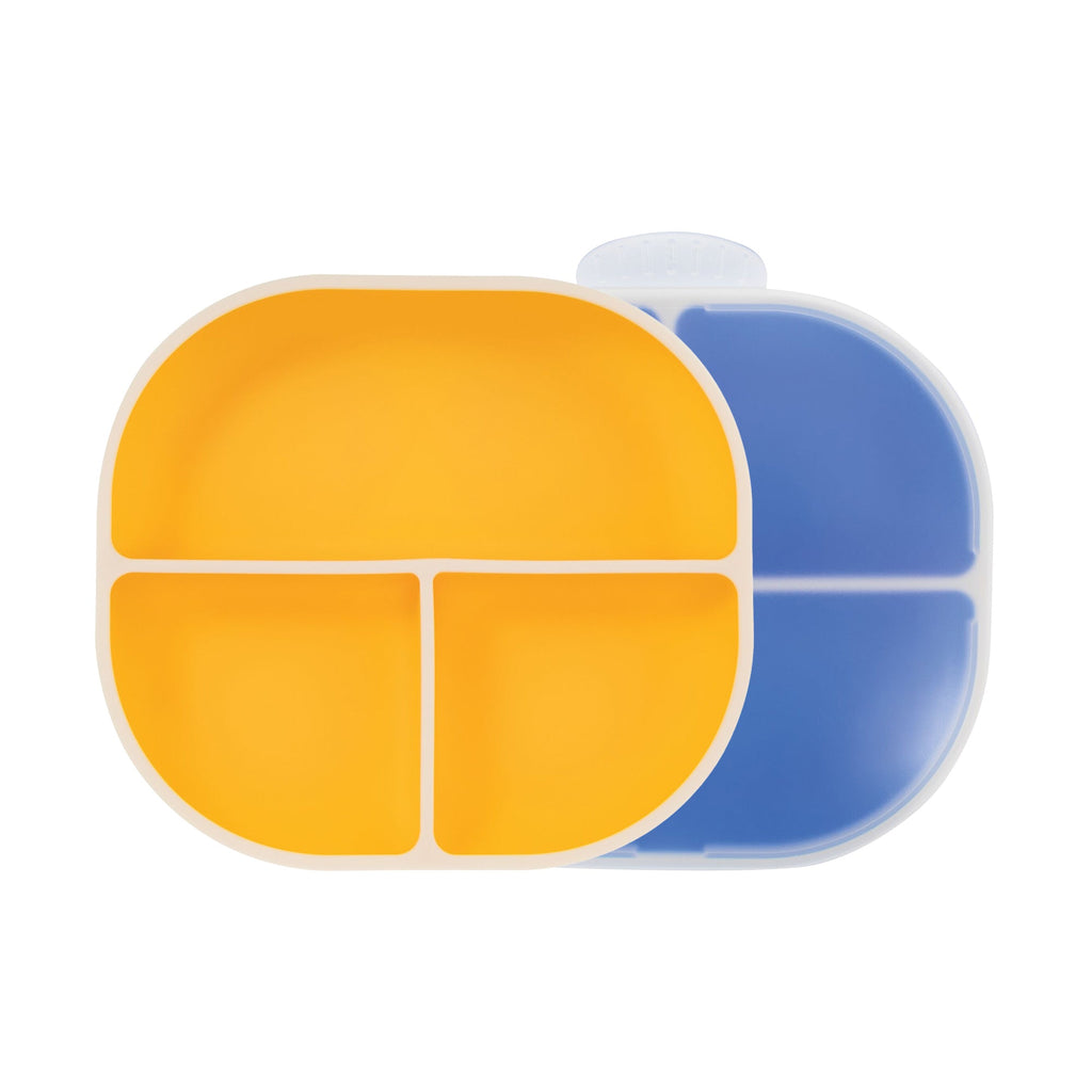 Rectangular Silicone Suction Plate (2 Pack) | Yellow / Blue (L1FA)