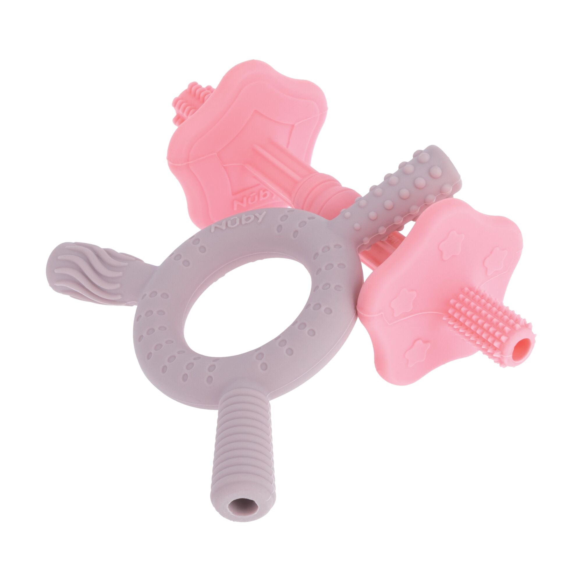 Hollow Sensory Tube Teethers | Pink/Plum (HRLV)