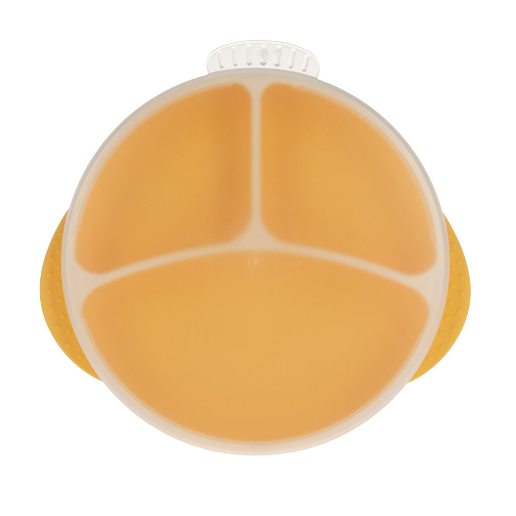 Round Silicone Suction Plate & Lid (2 Pack) | Blue / Yellow (V2ZC)