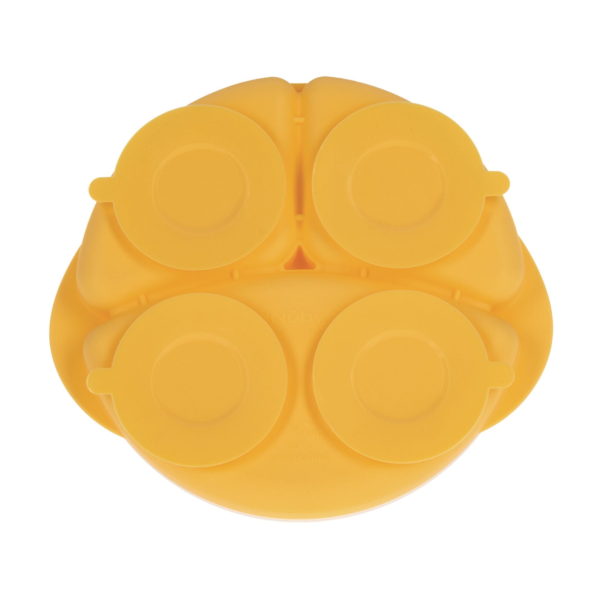 Round Silicone Suction Plate & Lid (2 Pack) | Blue / Yellow (V2ZC)