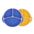 Round Silicone Suction Plate & Lid (2 Pack) | Blue / Yellow (V2ZC)