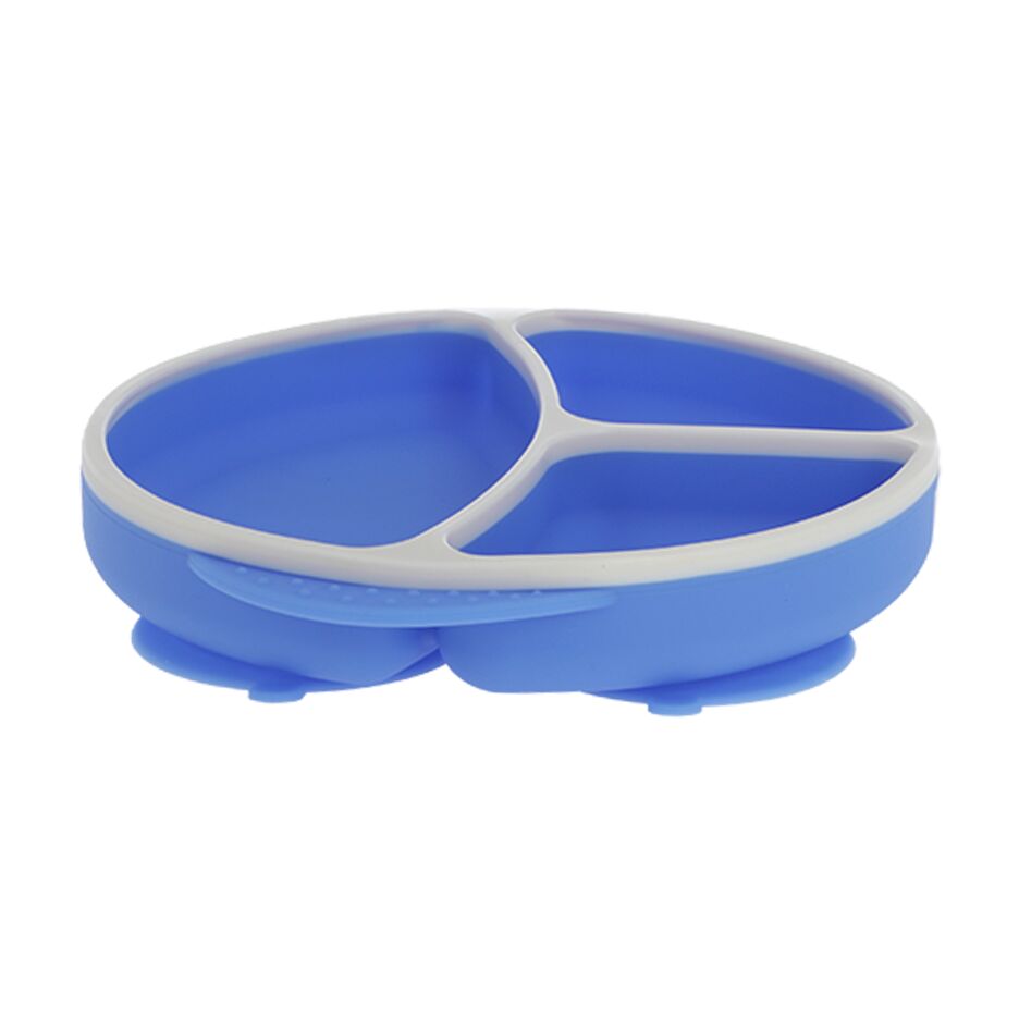 Round Silicone Suction Plate & Lid (2 Pack) | Blue / Yellow (V2ZC)