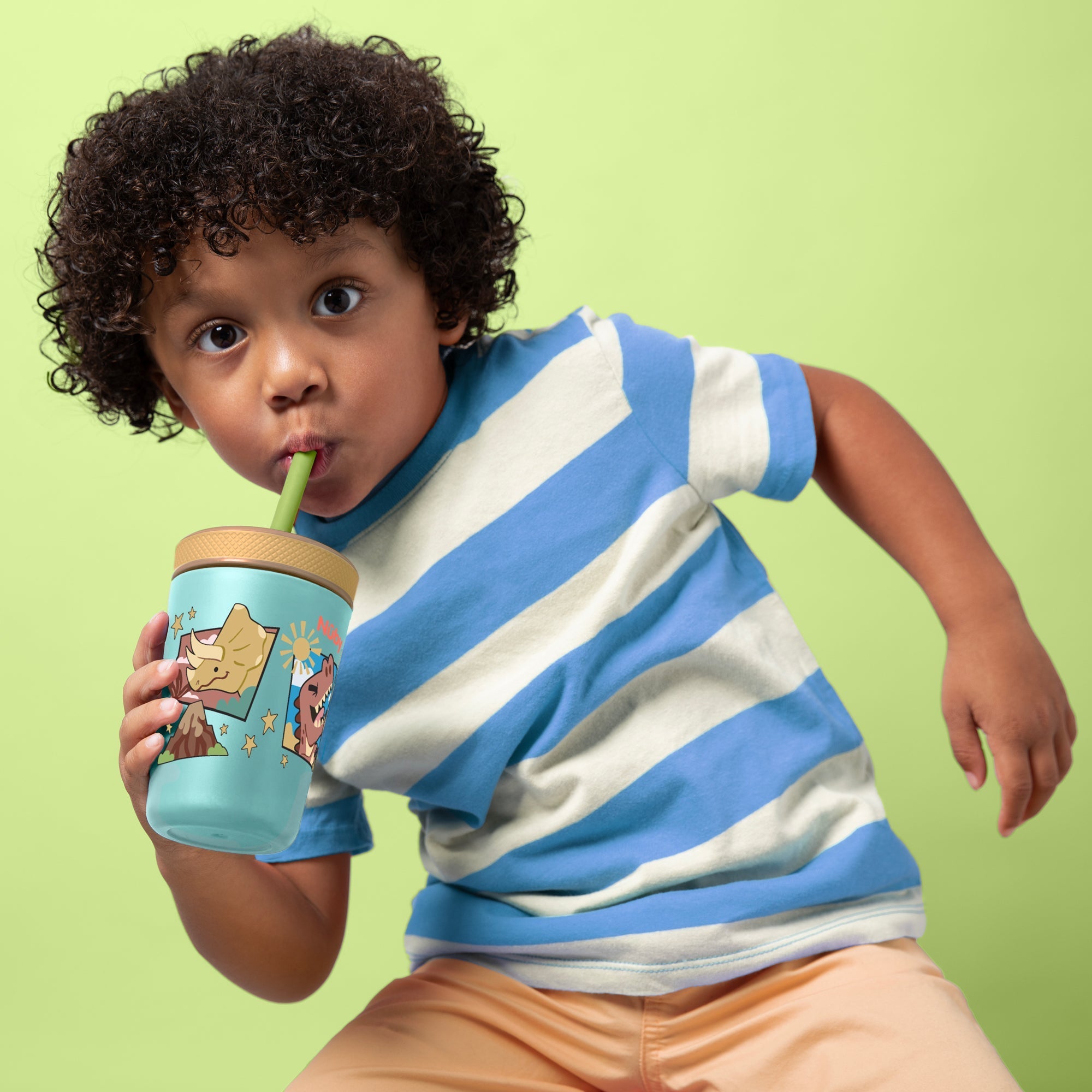 Thirsty Kids Flexstraw Stainless Steel Cup | Dinosaurs (0B1X)