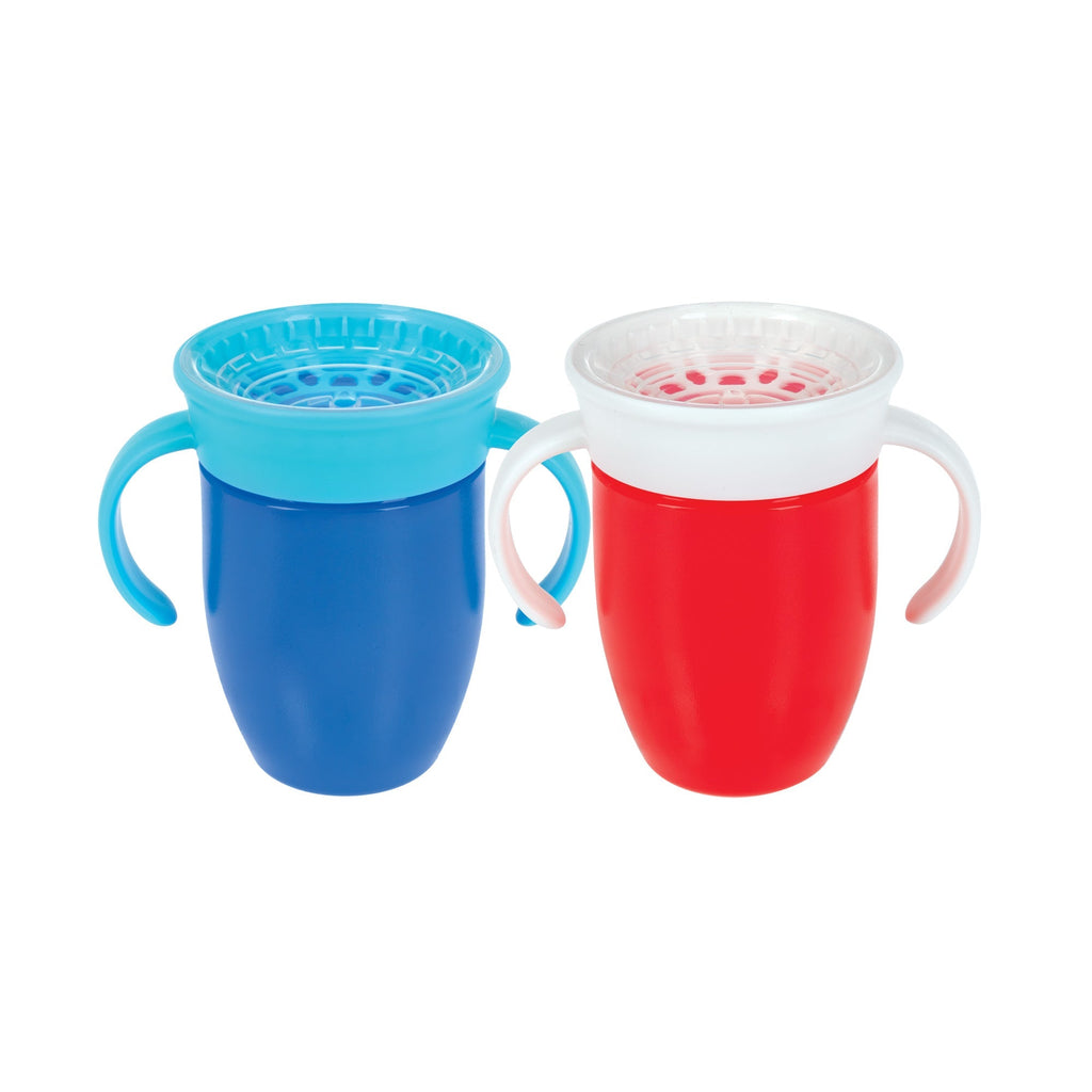 360 Wonder Cup with Handles (2 Pack - 7 oz) | Blue/Red (J1WI)