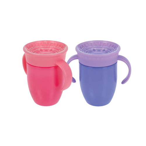 360 Wonder Cup with Handles (2 Pack - 7 oz) | Pink/Aqua (IWFM)