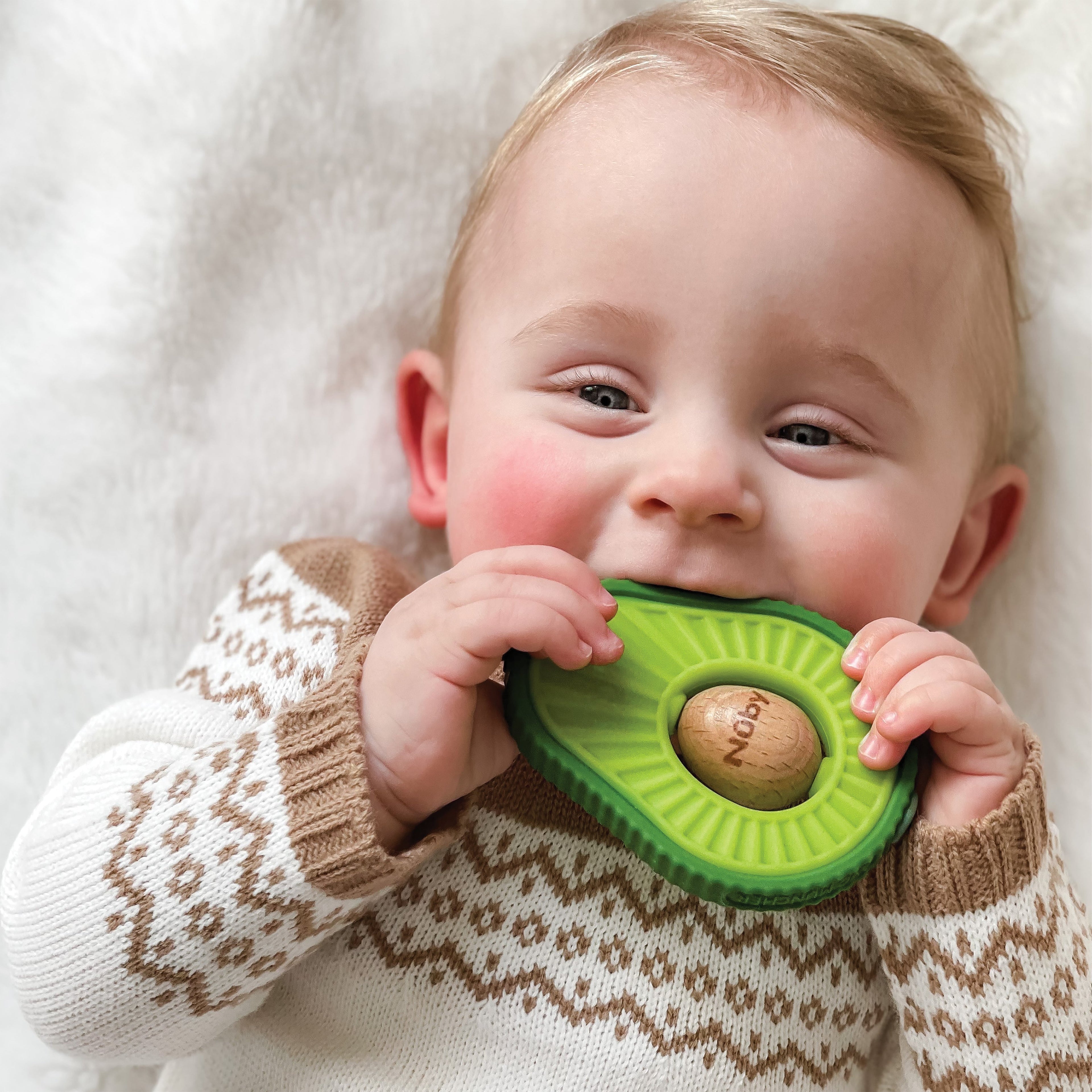 Avocado Muncher Wood and Silicone Teether (MW9S)